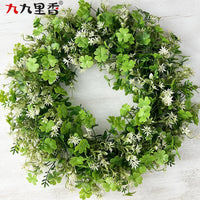 Large Artificial Clover Wreath for St. Patrick's Day Door Decor