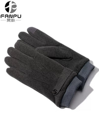 Men's Winter Warm Touchscreen Gloves with Thickened Fleece Lining