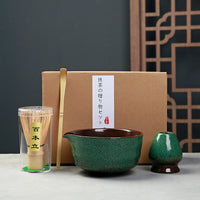Japanese Style Ceramic Matcha Bowl Set with Whisk and Filter