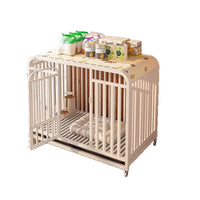 Indoor Heavy-Duty Dog Crate with Integrated Toilet, Elevated and Thickened Design, Movable Pet Playpen for Medium to Large Dogs