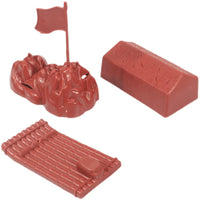 Bamboo Raft Tent Flag 3-Piece Set Military Model Toy for Kids