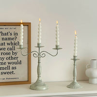 Vintage European Wrought Iron Candelabra for Table Decor