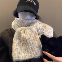 2024 New Wool Blend Knitted Scarf for Women, Thickened Warm Winter Neck Warmer