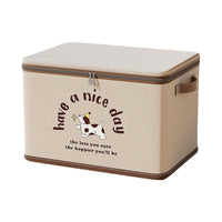 Foldable Fabric Storage Box with Lid for Clothes and Wardrobe Organization