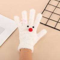 Women's Cartoon Snowman Winter Touchscreen Warm Fleece Lined Gloves