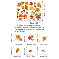 Thanksgiving Maple Leaf Butterfly Window Clings Static Glass Decals Home Decor Wall Stickers