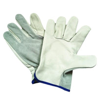 Cowhide Leather Driver Work Gloves with Thumb, 10-inch