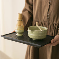 Japanese Matcha Bowl Set with Whisk and Stand, Ceramic Tea Ceremony Kit