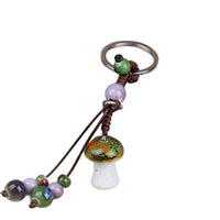 Jingdezhen Ceramic Mushroom Keychain Ethnic Style Bag Charm