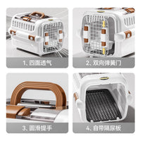 Pet Carrier for Cats and Small Dogs, Airline Approved Travel Crate with Skylight, Portable and Breathable