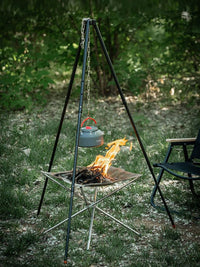 Outdoor Camping Tripod Grill Stand Portable Folding Fire Pit for Cooking and BBQ