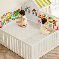 Busy Board Playpen Mat for Infants and Toddlers, Indoor Felt Activity Panel Fence