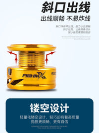 Lightweight All-Metal Spinning Fishing Reel with Electroplated Spool