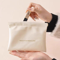 Self-Closing Portable Pouch for Cosmetics, Glasses, and Small Items