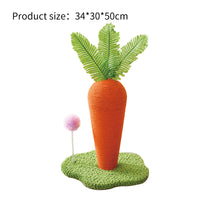 Pet Cat Scratching Post with Sisal Rope and Playful Vegetable Designs