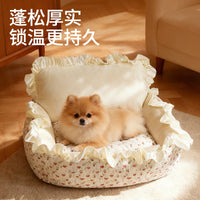 All-Season Thickened Warm Pet Sofa Bed for Cats and Small to Medium Dogs