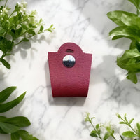 PU Leather Cable Organizer with Snap Button for Headphones and Data Cables