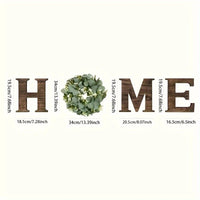 Wooden HOME Letter Wreath Wall Hanging for St. Patrick's Day Decor