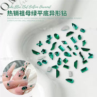Emerald Green Flat-Back Nail Art Rhinestones for Manicures