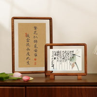 Solid Wood Double-Sided Transparent Photo Frame with Mortise and Tenon Joints, Acrylic Display for Photos and Calligraphy