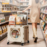 Portable Folding Shopping Cart with Universal Wheels for Grocery, Home, Outdoor and Pet Use
