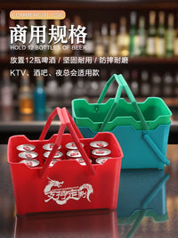 Acrylic Ice Bucket with Double Handles for Commercial and Home Bar Use, KTV Champagne and Beer Chiller