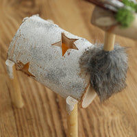 Christmas Wooden Reindeer Decoration with LED Lights for Holiday Decor