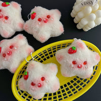 Cartoon Squeaky Fruit Star Plush Keychain Pendant for Bags and Gifts