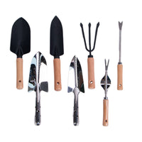 Gardening Hand Tool Set with Trowel, Hoe, Rake, and Weeder for Planting and Digging