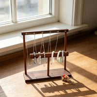 Solid Wood Jewelry Organizer Stand for Necklaces, Bracelets, and Accessories