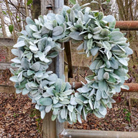 Spring Lamb's Ear Wreath with Faux Flowers for Farmhouse Wedding Decor