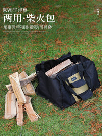 Portable Firewood Carrier Bag, Heavy Duty Log Tote for Firewood Storage, Durable Wood Carrying Bag with Handles
