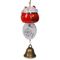 Jingdezhen Ceramic Lucky Cat Wind Chime Ornament for Home Decor and Markets