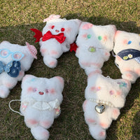 Cute Fox Plush Keychain with Squeaker - Cartoon Animal Bag Charm
