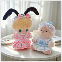 Doll Clothes Set for 10cm Dolls - Pink Plaid or Blue Plaid Outfits
