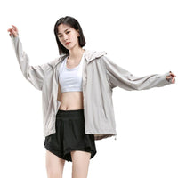 Women's UV Protection Ice Silk Sun Protection Jacket with Hood for Outdoor Sports Hiking