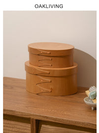 Oakliving Birchwood Japanese Shaker Box with Lid, Handmade Desktop Storage Organizer