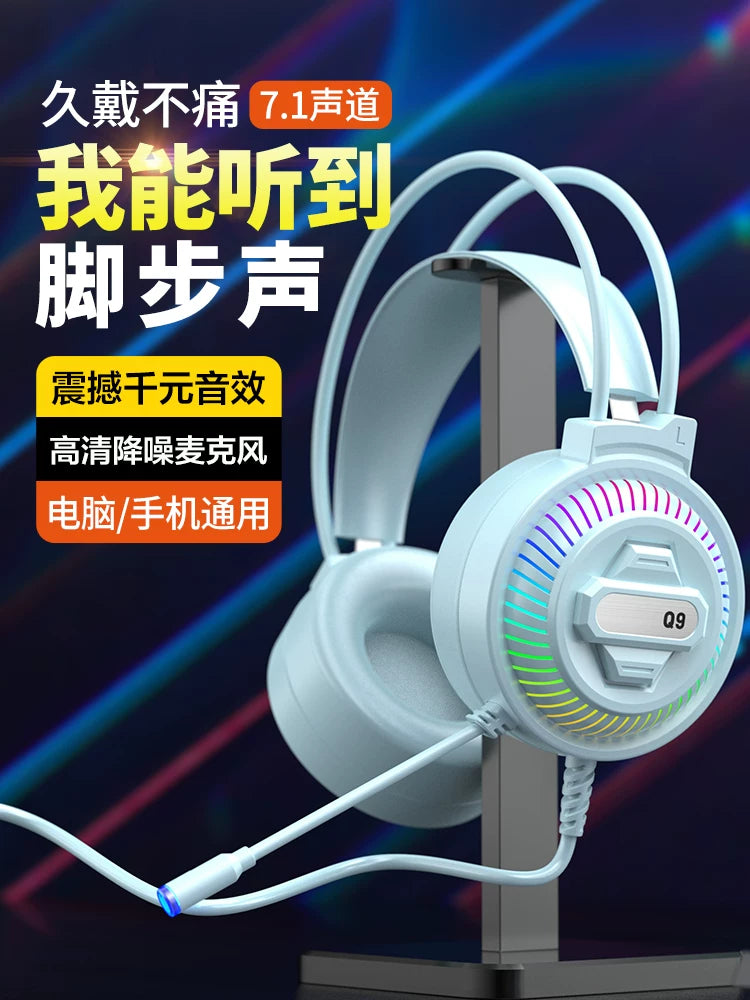 Gaming Headset with Noise-Cancelling Microphone for PC, Laptop, and Mobile - Wired USB
