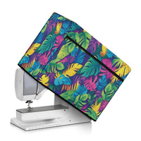Tropical Floral Print Sewing Machine Dust Cover with Zipper Pocket