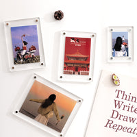 Magnetic Acrylic Photo Frame for Instant Photos & Cards - Wall Mount or Fridge Display