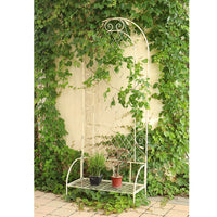 American Retro Iron Trellis with Tray for Climbing Plants, Balcony Bird Screen Rose Garden Support