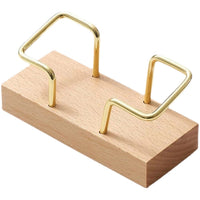 Solid Wood Business Card Holder for Desk, Beechwood/Black Walnut Display Stand