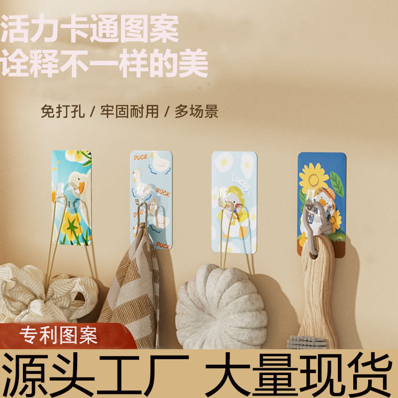 Creative Punch-Free Adhesive Hooks for Kitchen and Bathroom Walls