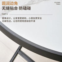 Foldable Round Dining Table, Portable Small Square Table for Renters, Modern Minimalist Outdoor Table