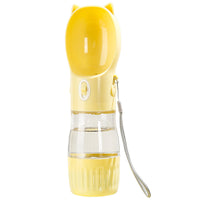 Portable Pet Water Bottle Dispenser for Dogs, Outdoor Travel Drinking Cup with Food Compartment