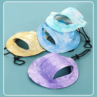 Pet Sun Protection Fisherman Hat with Ear Holes and Adjustable Drawstring for Dogs and Cats