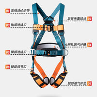 Full Body 5-Point Safety Harness for High-Altitude Work with Lanyard Options