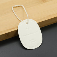 Custom Oval White Garment Hang Tags with Hot Stamping for Clothing Labels