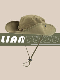 American Retro Western Cowboy Hat for Women, Outdoor Hiking Sun Protection Fisherman Hat with Wide Brim