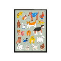 Cute Dog Illustration Art Print for Kids' Room Decor